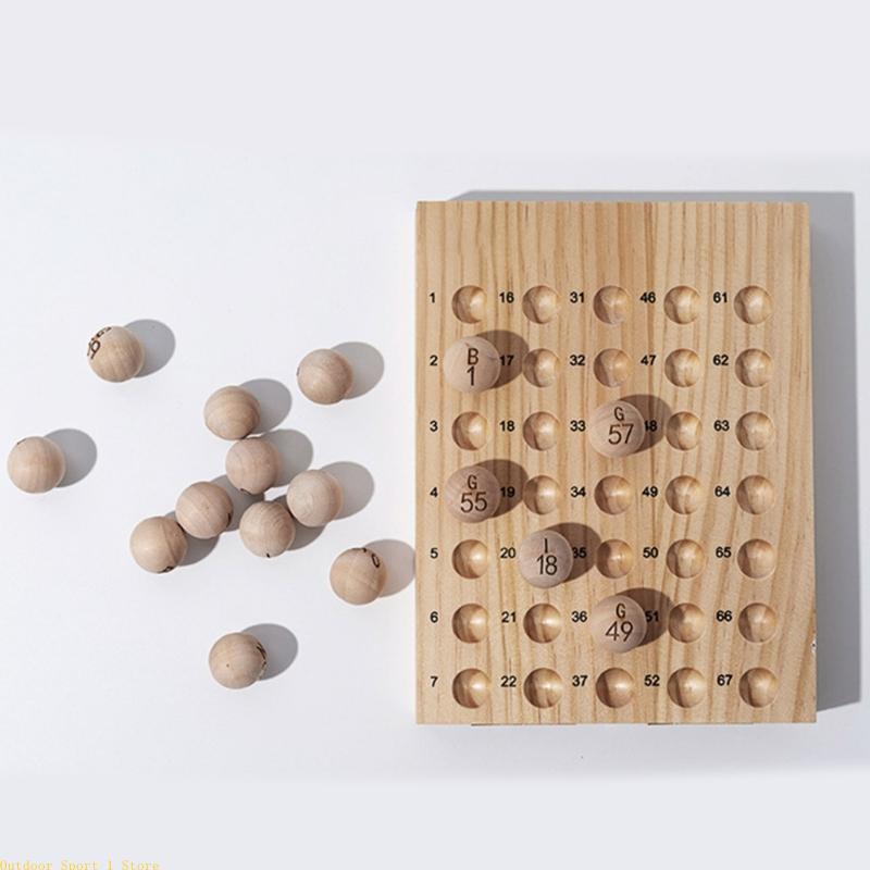 Party Games Easy - A0KA 75Pcs 천연 나무 빙고 공